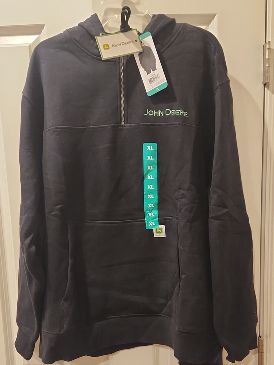John Deere Other - John Deere Black Half-Zip Men’s Hoodie with Green Logo